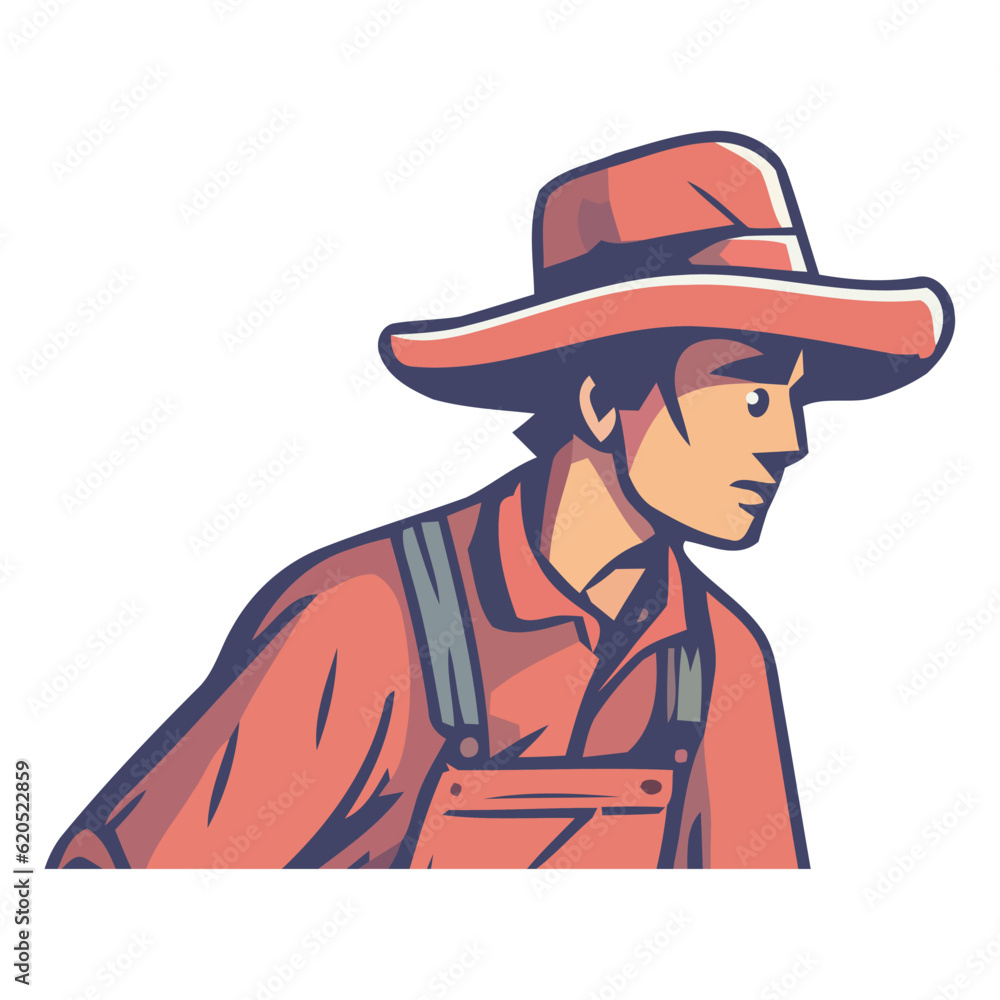 A male farmer working, a symbol of old fashioned agriculture A male farmer working, a symbol of old fashioned agriculture