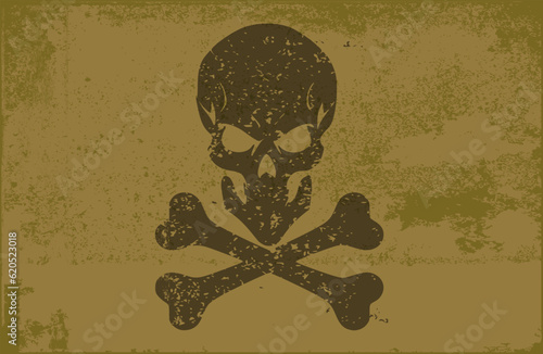 Vektor Grunge Textur mit Totenkopf Silhouette