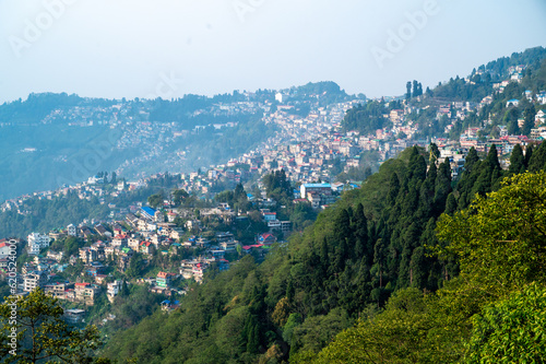 Darjeeling city a beautiful hill station also known as The Queen of Hills in West Bengal, India.
