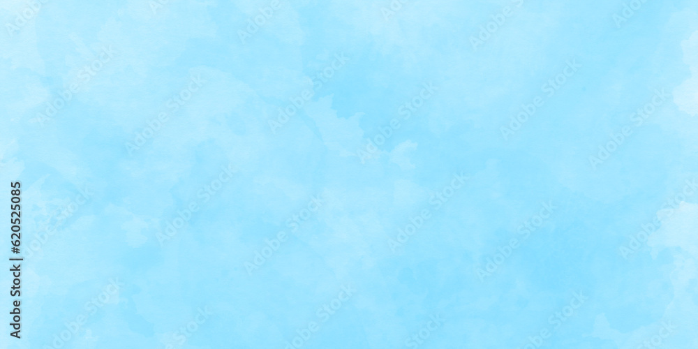 Abstract shiny and clear summer sky is colorful clearing day and beautiful nature in the morning. soft sky blue watercolor background hand-drawn with space for text or image.