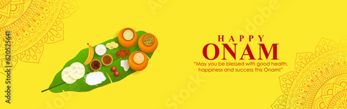 Vector illustration of Happy Onam social media story feed mockup template