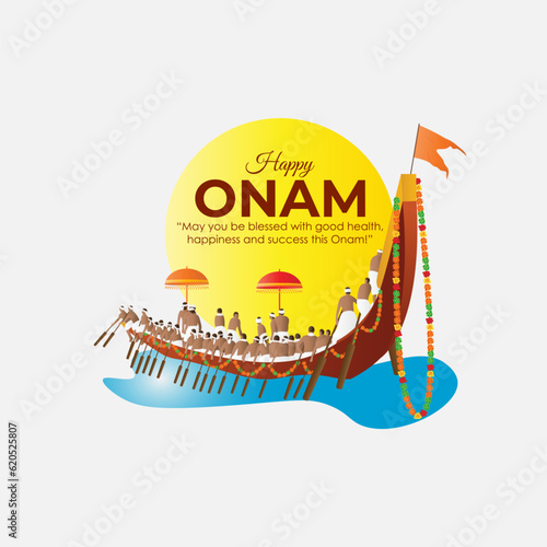 Vector illustration of Happy Onam social media story feed mockup template photo