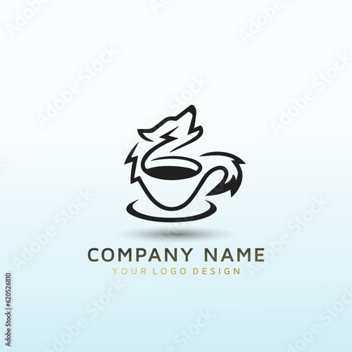Wolf Coffee vector logo design