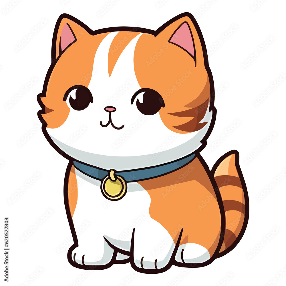 Fluffy Companion: Irresistible 2D Munchkin Cat Illustration