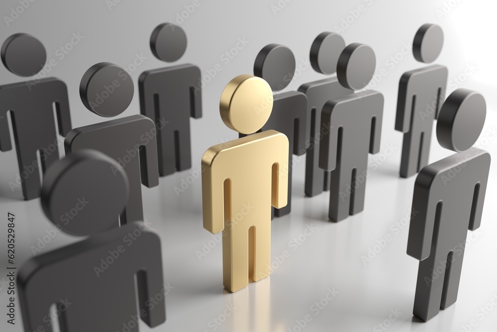 Leader of group. Leadership and teamwork concept Leader of group. Leadership and teamwork concept