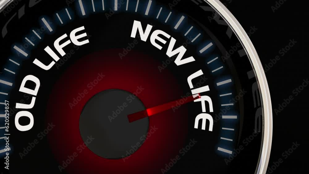 New Life Vs Old Speedometer Fast Change Attitude Outlook Future 3d Animation New Life Vs Old Speedometer Fast Change Attitude Outlook Future 3d Animation