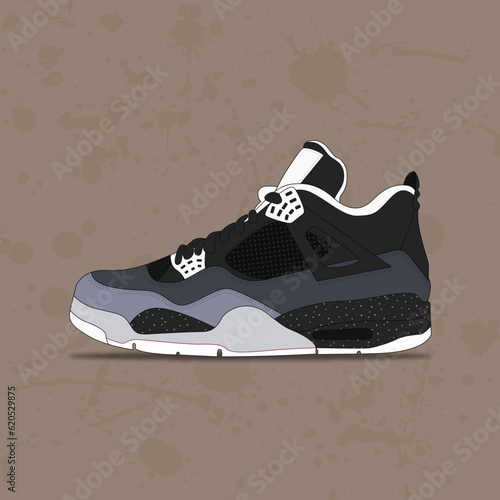 Black and Gray Basketball Shoes Sneakers