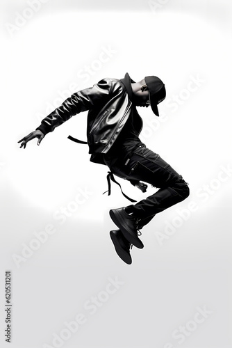 Person jumping in the style of hip-hop style