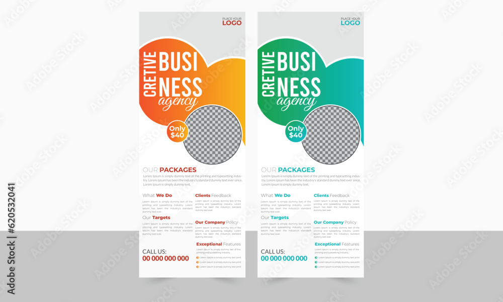 Creative Modern Simple Rollup Banner Design Template with Diffrent color variations Creative Modern Simple Rollup Banner Design Template with Diffrent color variations