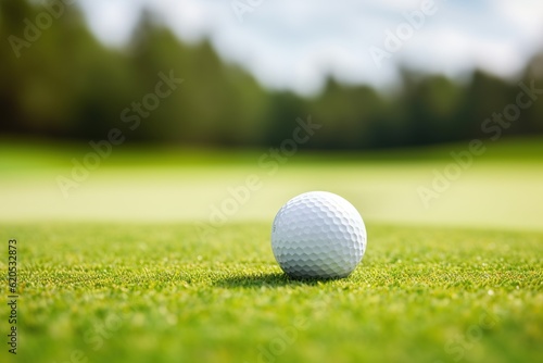 Close-up of a Golf Ball on the Field - Generative ai