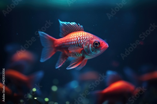Fish swimming in aquarium - Generative ai © Nld