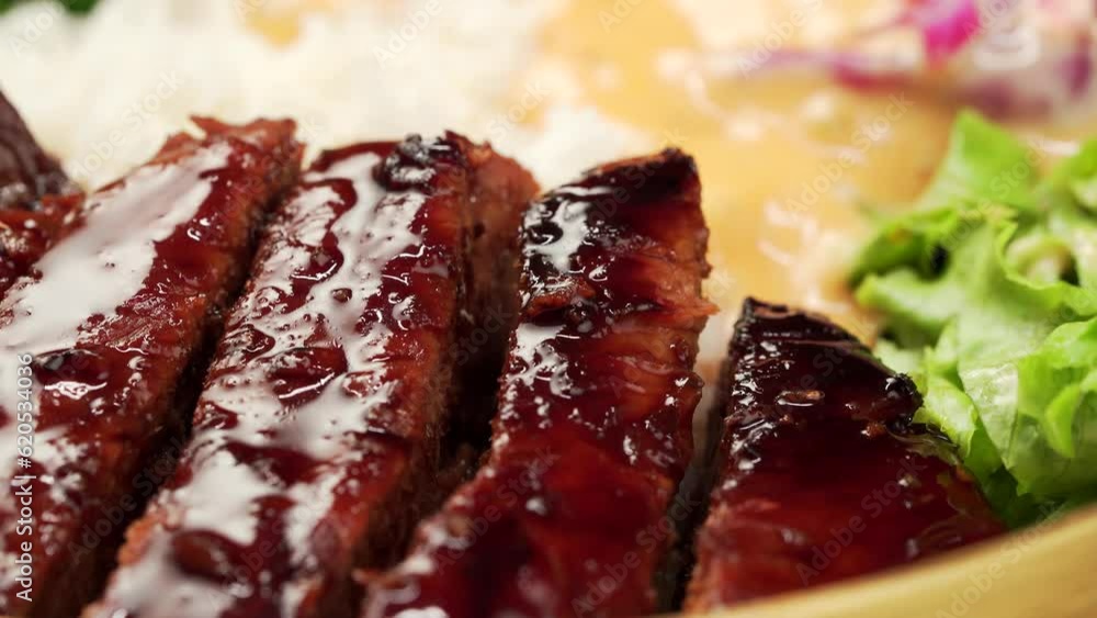 Special Chinese Fast Food Pan-Fried Pork Chop Rice Special Chinese Fast Food Pan-Fried Pork Chop Rice
