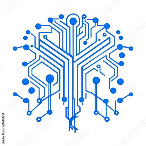 Circuit board vector icon. Technology scheme square symbol. Motherboard digital chip.