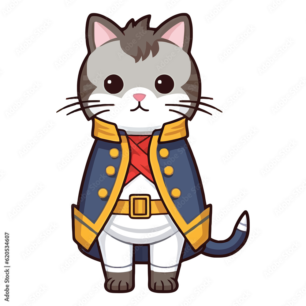 Graceful Whiskers: Endearing 2D Illustration of a Napoleon Minuet Cat Graceful Whiskers: Endearing 2D Illustration of a Napoleon Minuet Cat