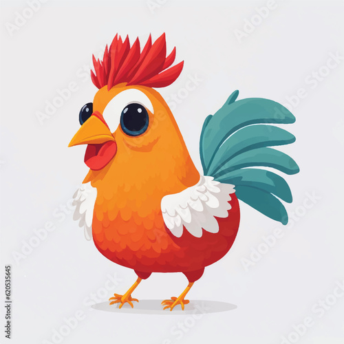 cute cartoon hen vector illustration