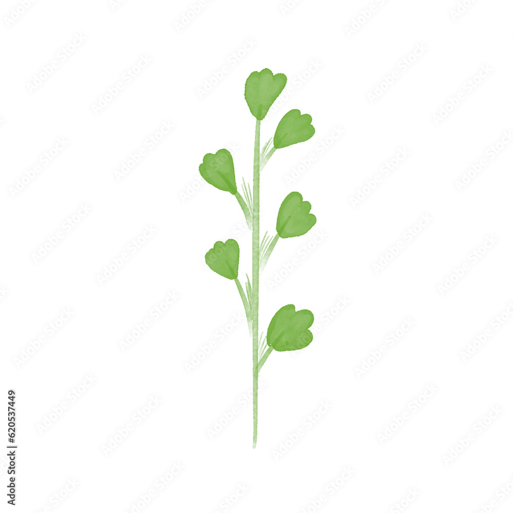 Watercolor Style Green Plants Watercolor Style Green Plants