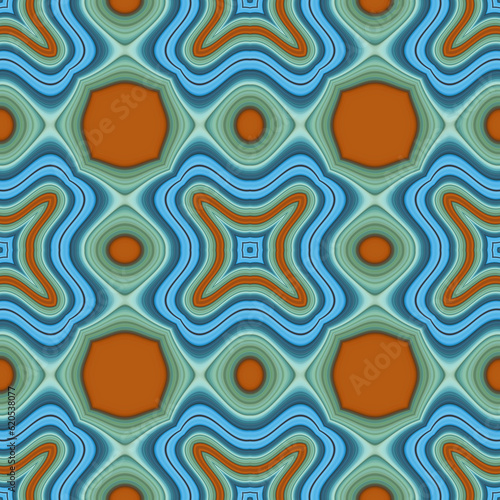 Abstract Seamless Repeating Pattern Blue and Orange photo