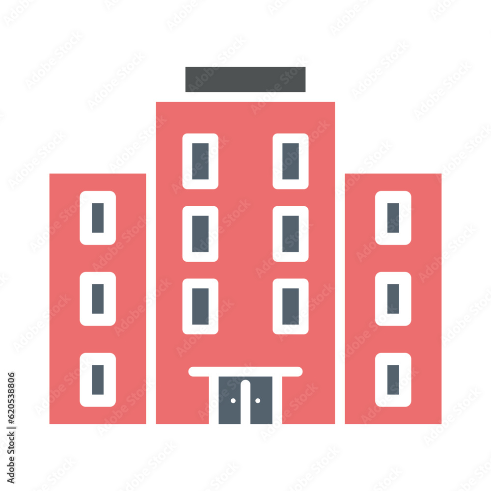 Naklejka premium building sign symbol vector glyph color icon