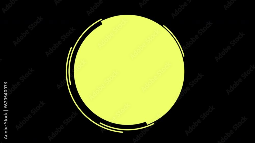 Big geometric yellow circles with lines, abstract business and corporate style background