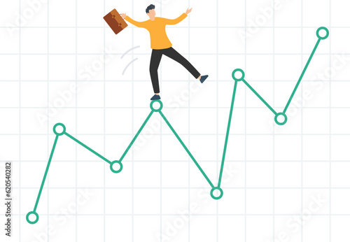 Increase business performance, Business growth, improvement or growth for success, Strategy or plan, People running from growing graph
