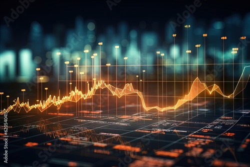 Global economy stock market finance chart business exch Generative AI
