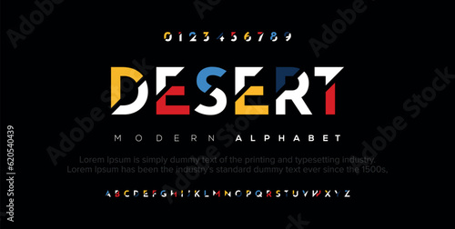 Fototapeta Modern abstract digital alphabet font