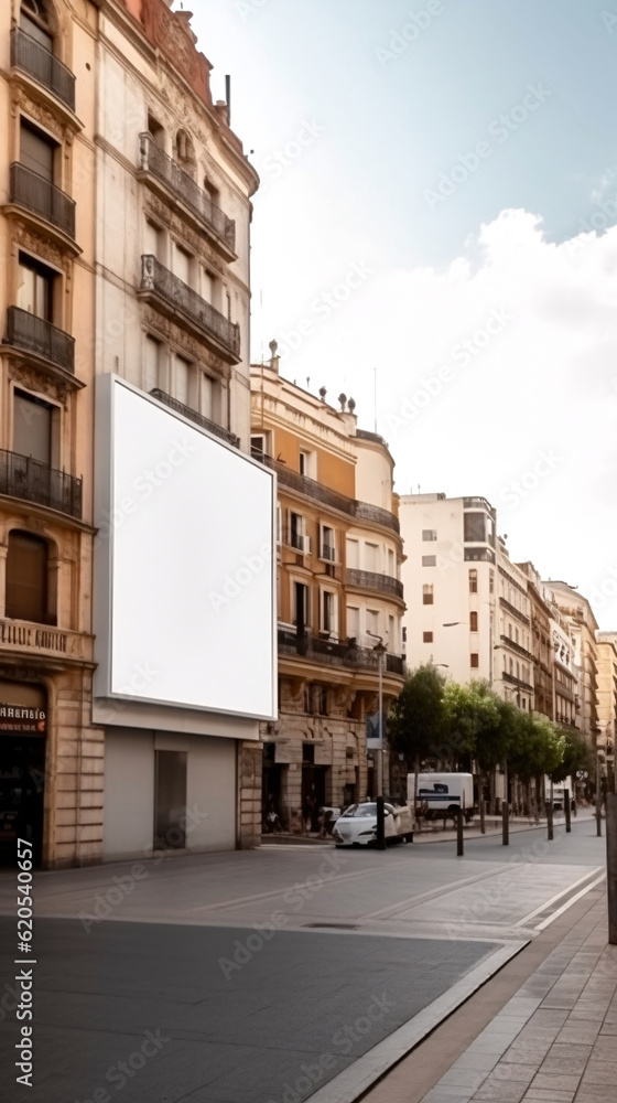 Billboard with blank mock up digital display in modern city, generated AI Billboard with blank mock up digital display in modern city, generated AI
