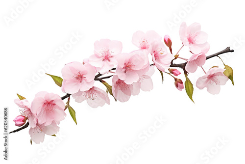 Print op canvas Beautiful sakura flowers isolated on white