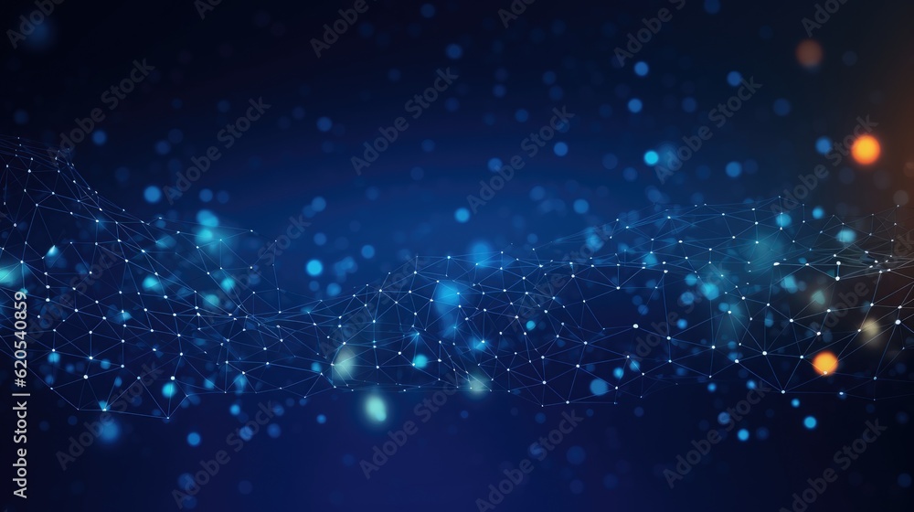 Technology abstract lines and dots connection background. Connection digital data and big data concept. Digital data visualisation illustration by Generative AI Technology abstract lines and dots connection background. Connection digital data and big data concept. Digital data visualisation illustration by Generative AI