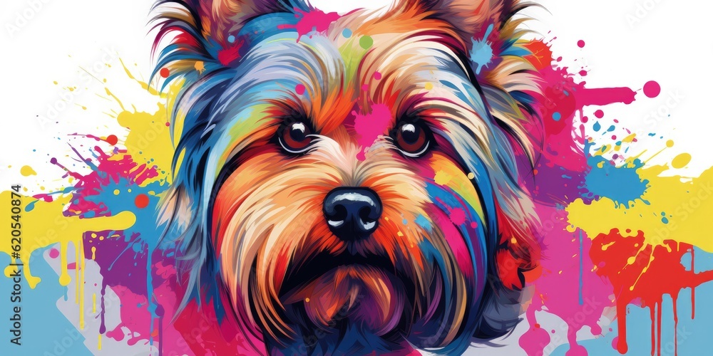 yorki an illustration of a Yorkie charm and lovable nature through whimsical lines and vibrant colors Generative AI Digital Illustration Part#060723