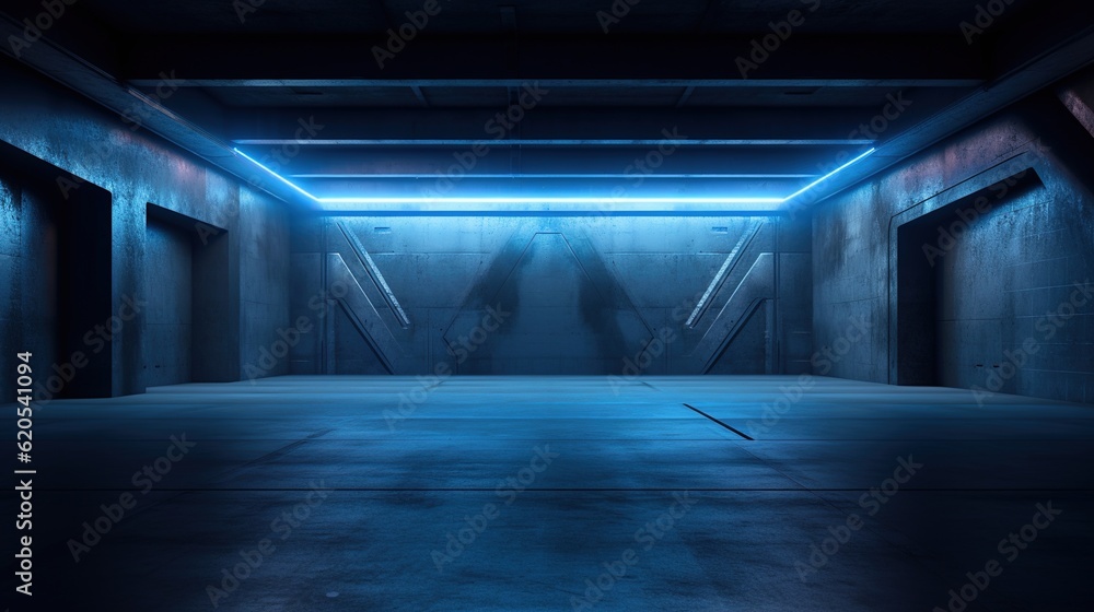 Sci Fi Futuristic Studio Stage Dark Room Underground