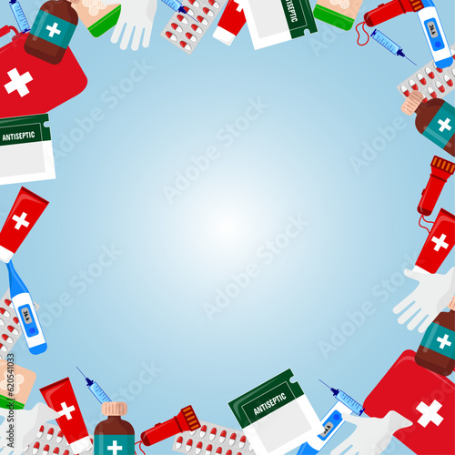 Medical background concept with space for information in vector illustration