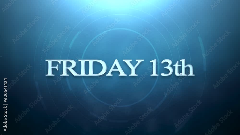 Friday 13th with blue light in dark space, motion holidays, horror and cinema style background Friday 13th with blue light in dark space, motion holidays, horror and cinema style background