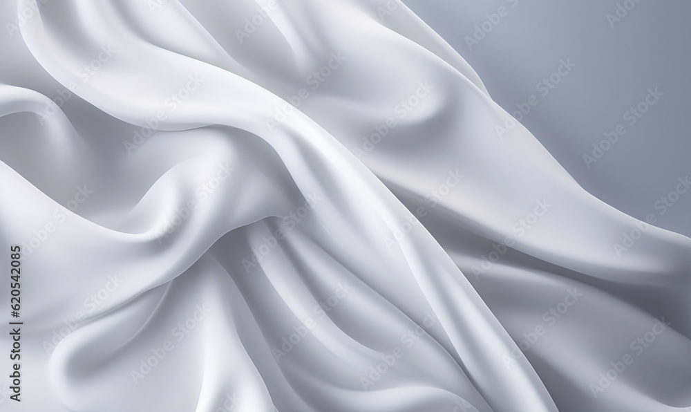 Abstract White Silk Background Generative ai