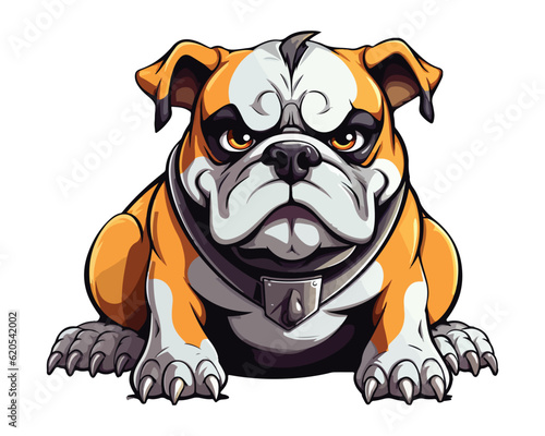 Angry bulldog mascot cartoon character vector illustration