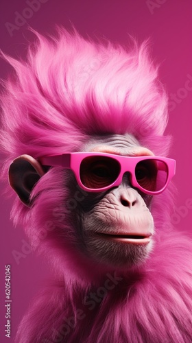 pink cool monkey illustration
