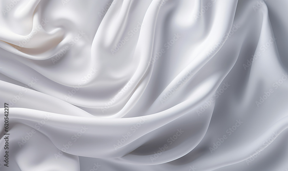 Fototapeta premium Abstract White Silk Background Generative ai