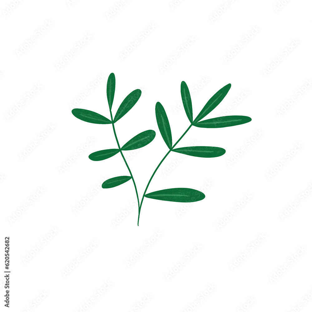 Simple Watercolor Textured Plant Simple Watercolor Textured Plant