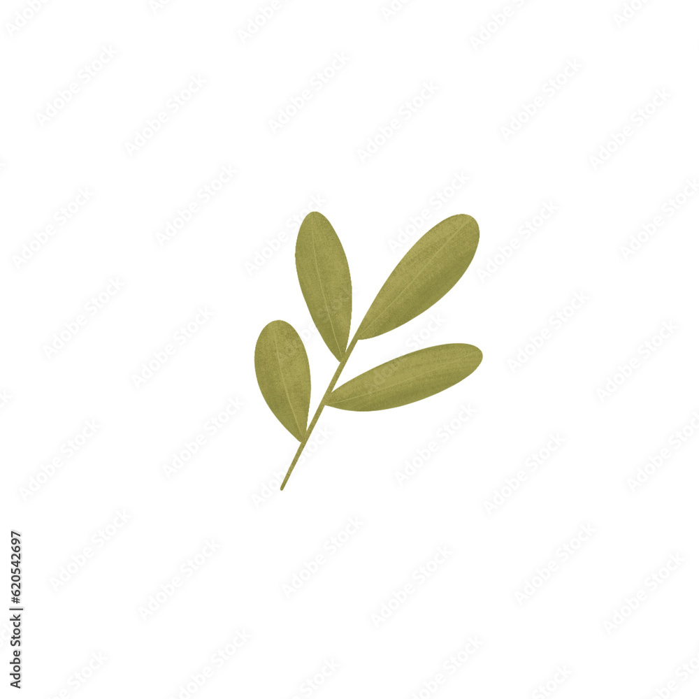 Simple Watercolor Textured Plant Simple Watercolor Textured Plant