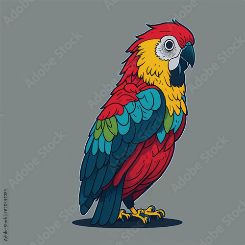 cute parrot cartoon vector design