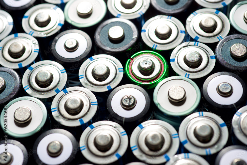 Close-up of a set of AA batteries Close-up of a set of AA batteries