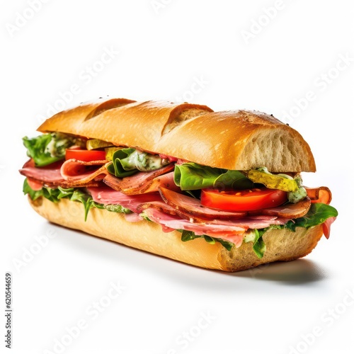 delicious Sandwich on a white background Food photography