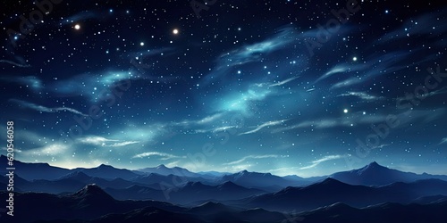 backgrounds  starry night sky background with twinkling constellations and a luminous full moon Generative AI Digital Illustration Part#060723