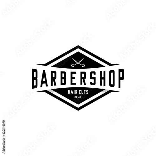 barbershop logo vector, scissors vector