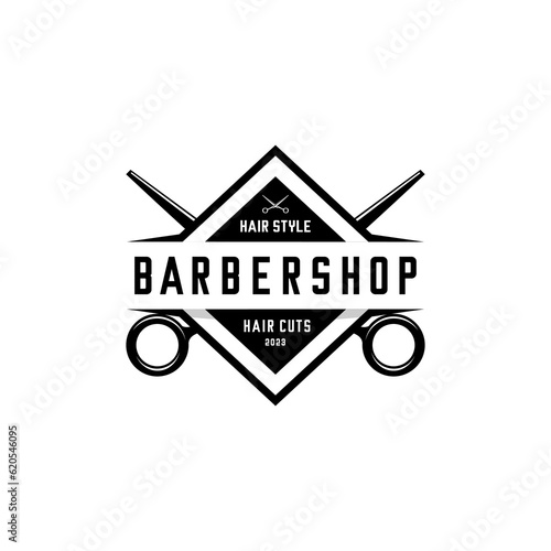 barbershop logo vector, scissors vector