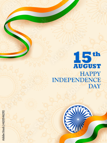 Indian Tricolor background for celebration of Independence Day of India .Vector illustration