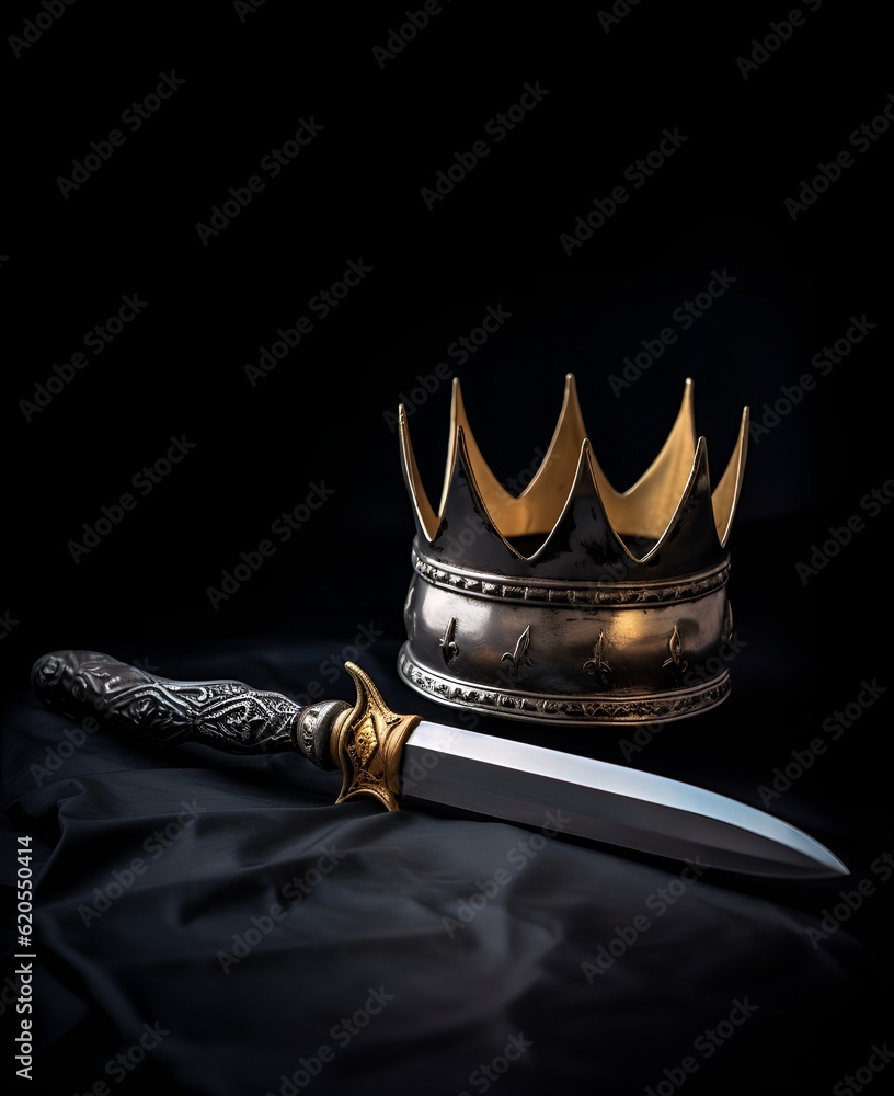 Shakespeare's Macbeth Crown and Dagger: A simple image of a golden ...