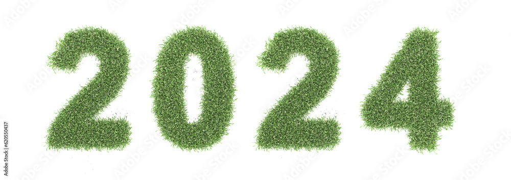 New Year 2024 Creative Design Concept with grass - 3D Rendered Image
New Year 2024 Creative Design Concept with grass - 3D Rendered Image