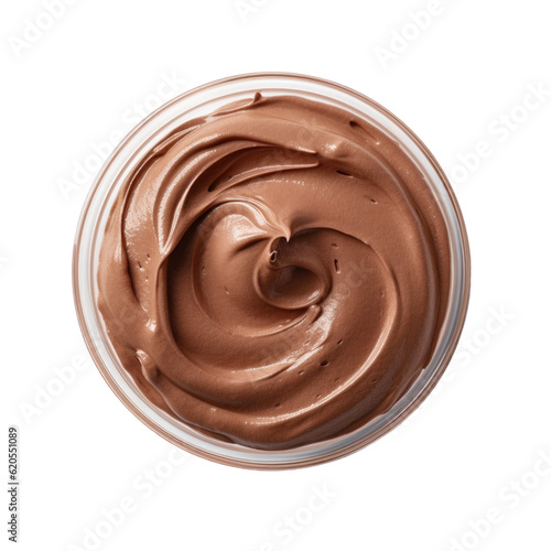 Chocolate mousse isolated on transparent background