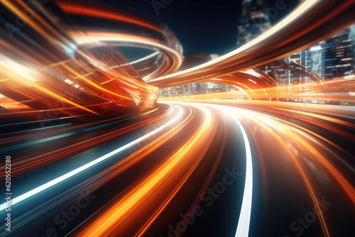 Long Exposure Highway at Night Abstract Background